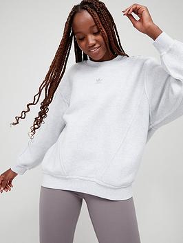 adidas Originals Luxe Lounge Sweater - Light Grey Heather, Light Grey Heather, Size 6, Women