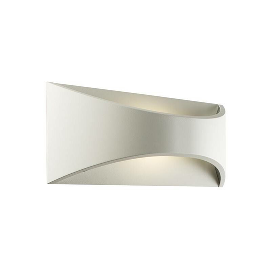 Saxby Vulcan - Integrated led 1 Light Outdoor Up Down Wall Light Textured Matt White, Opal IP65