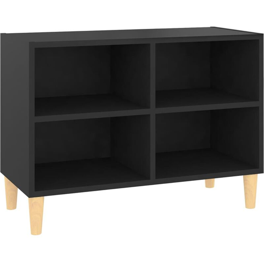 Tv Cabinet with Solid Wood Legs Black 69.5x30x50 cm Vidaxl Black