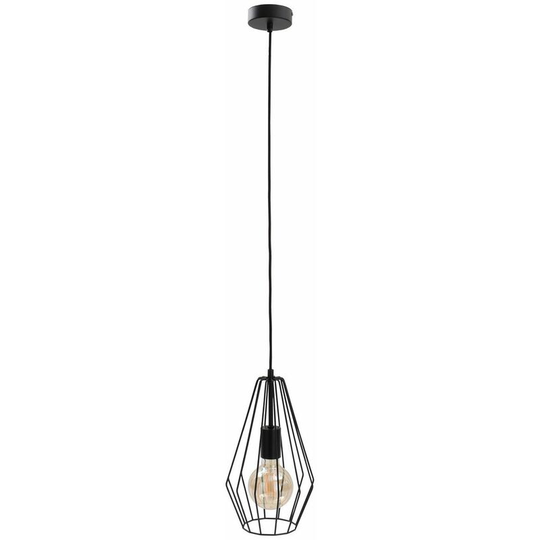Keter Lex Wire Frame Pendant Ceiling Light Black, 19cm, 1x E27