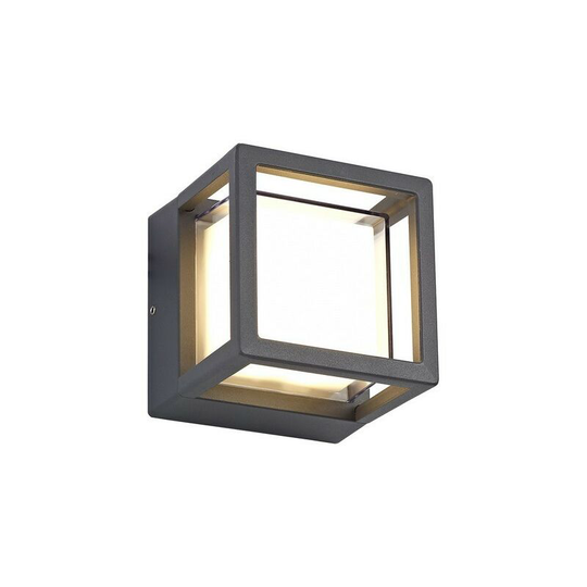 Square Downlight, 1 x 6W led, 3000K, 360lm, IP54, Anthracite - Luminosa Lighting