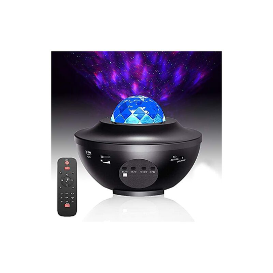Kartokner - Star Sky Projector, Child Night Light Led Rotating Cloud Star Projector Lamp, Remote Controlled, Music Player with Bluetooth and Timer