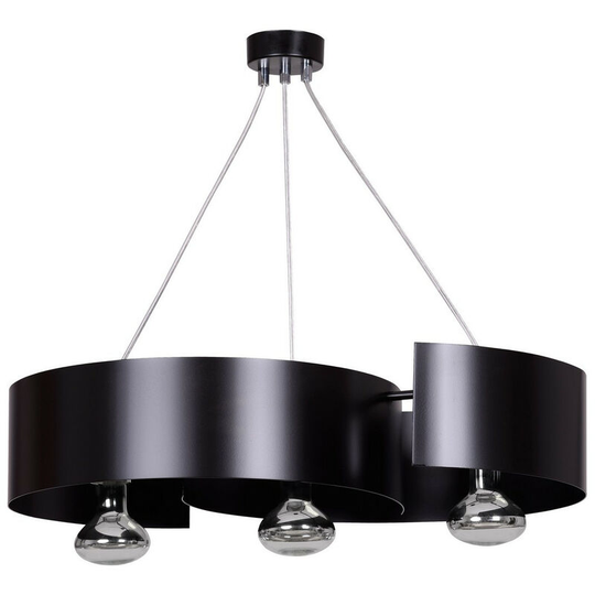 Emibig Lighting - Emibig Vixon Black Bar Pendant Ceiling Light 3x E27