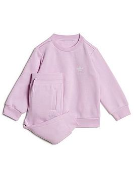 Boys, adidas Originals Toddler Kids Essentials Crew Set - Light Purple, Light Purple, Size 0-3 Months