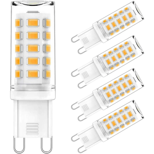 Aougo - G9 led Light Bulbs, 3.5W Equivalent 35W Halogen Lamp, Warm White 3000K 400LM Non-Dimmable Flickerless ac/dc 220-240V for Bedroom Living Room