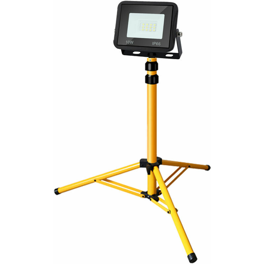 LED construction spotlight work light with tripod spotlight 10W warm white - Black