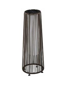 Outsunny Patio Garden Solar Powered Lights Woven Resin Wicker Lantern Auto On/Off