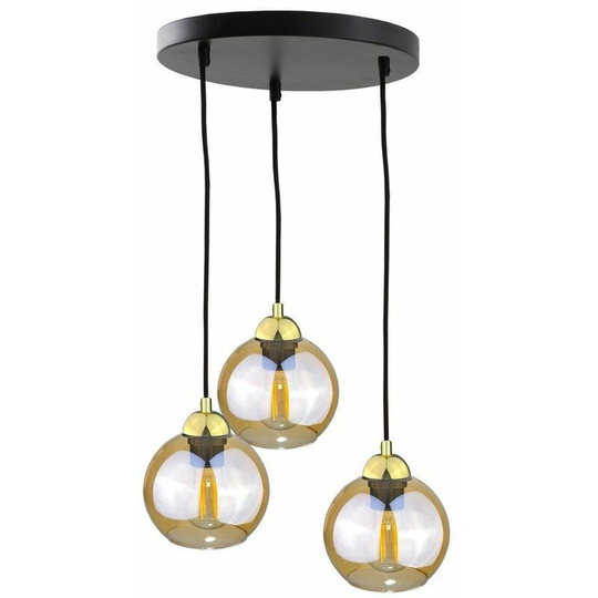 Keter Ambre Cluster Pendant Ceiling Light Gold, 30cm, 3x E27