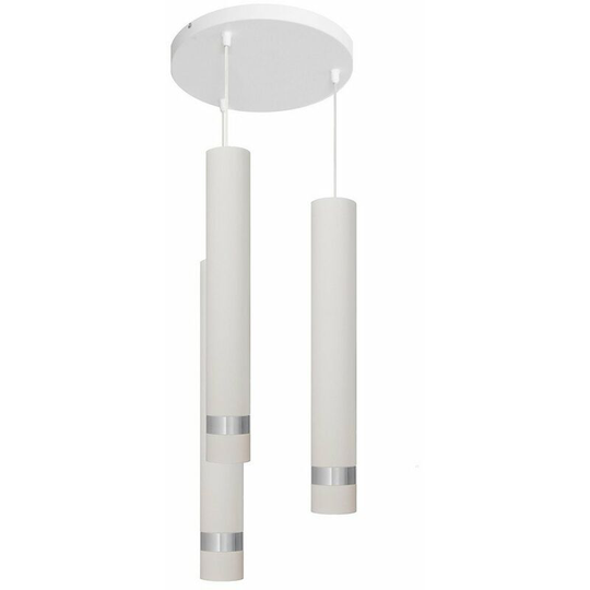 Helam Tuba Cluster Pendant Ceiling Light White, Chrome 30cm