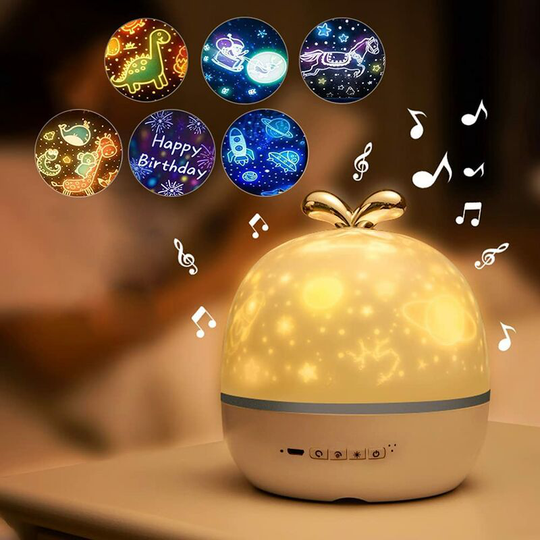 Baby Projector Night Light, LED Night Light Baby Projector Lamp Child Night Light LED Child Light Lamp 360° Rotation, 6 Projection Movies, for Kids