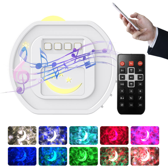 Lifcausal - Star Projector Night Light Galaxy Lights Starlight Projectors With Bt Music Speaker Voice & Remote Control Timer Christmas Ocean Wave