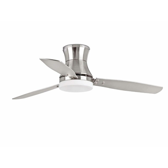 Faro Tonsay 2 Light Large Ceiling Fan Wood, Matt Nickel, Grey with Light, E27