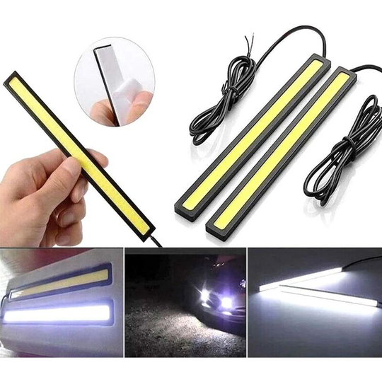 Aougo - 6X 12v for Cars Strip Lights,Daytime Running Lights Lamp Super Bright White Waterproof drl cob led Strip Light Guide for Motorhome Boat Car