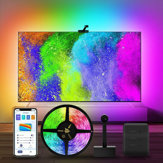 Strip, 1M tv Backlight Music Strip, Built-in Microphone and , Control by app, Decoration Light Strip for tv, Mirror, Computer, etc.