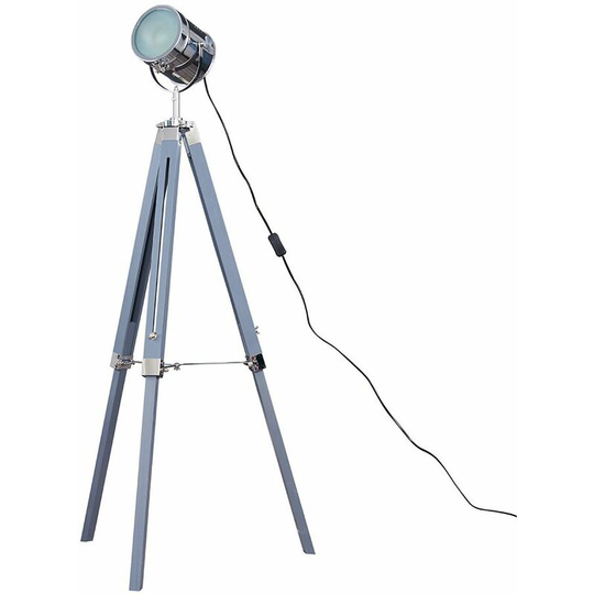 Minisun - Tripod Floor Lamp Starboard Spotlight - Grey + led Bulb