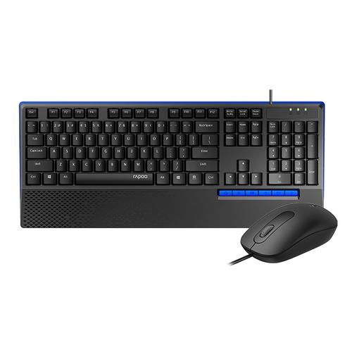 Rapoo NX2000 keyboard Mouse included USB QWERTY English Black Blue