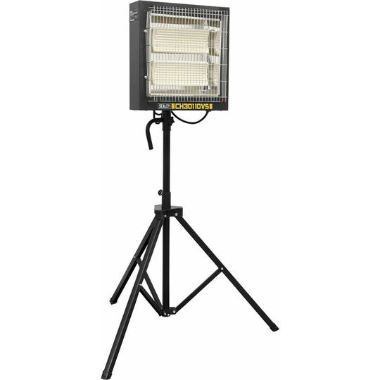 Loops - Ceramic Heater with Tripod Stand - 1200 to 2400W - Instant Heat - Remote Control