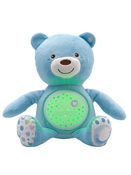 Chicco First Dreams Baby Bear Plush Teddy Bear, Soft Plushie Projector With Night Light And Melodies, Newborn Toy 0+ Months - Blue