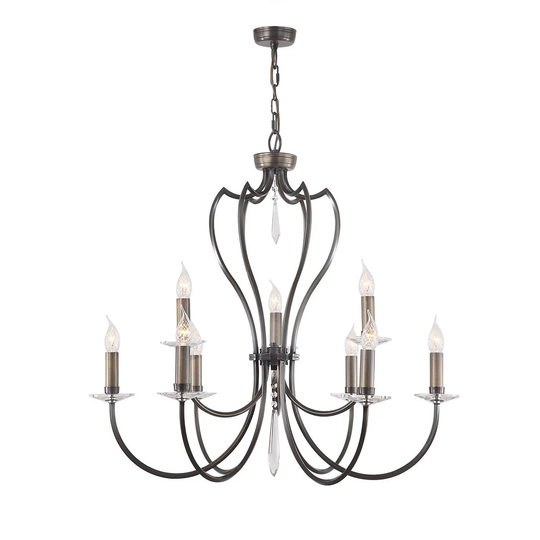 Elstead Lighting Pimlico 9 Light Chandelier Dark Bronze