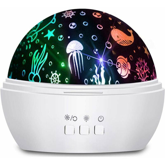 Monly - Baby Night Light, Star Night Light Projection Rotation Child Led Projector Lamp and 8 Colors Baby Projection Lamp for Birthday Christmas