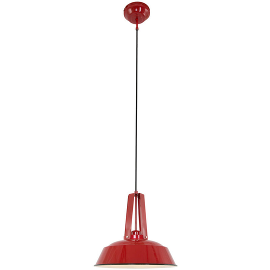 Sienna Eden Dome Pendant Ceiling Lights Red Signal, Black Matt