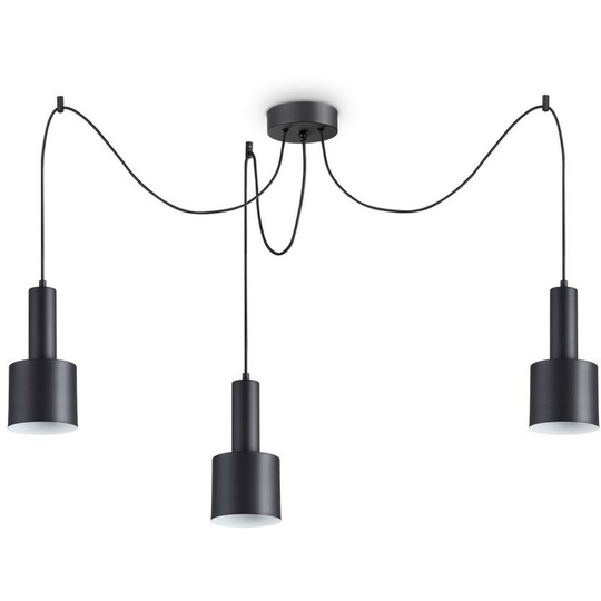 Ideal Lux holly - Indoor Ceiling Pendant Lamp 3 Lights Black, E27
