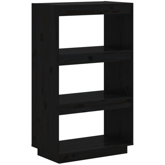 Book Cabinet/Room Divider Black 60x35x103 cm Solid Wood Pine Vidaxl Black
