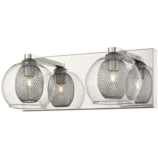 2 Light Indoor Wall Light Mesh Chrome, G9 - Spring Lighting