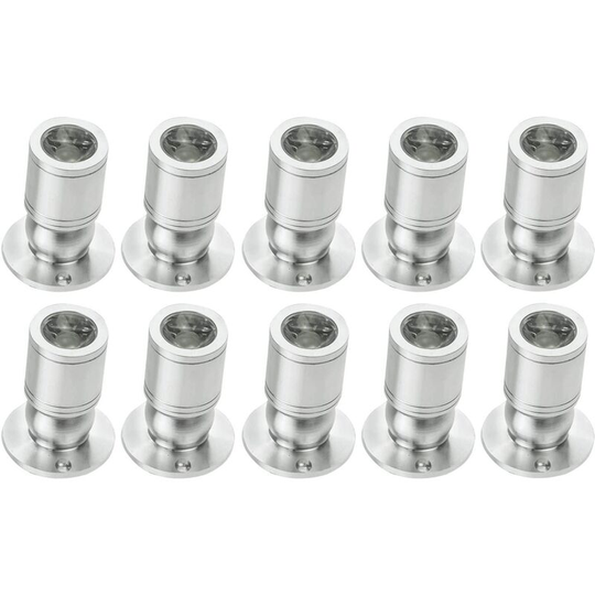 Aougo - Mini led Recessed Spotlight 1W Mini Ceiling Recessed Spotlight with Driver 100-265V ac for Home/Jewelry Cabinet/Living Room, 10pcs (Silver,
