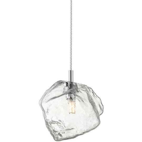 Zumaline Lighting - Zumaline Rock Pendant Ceiling Light, Chrome, Glass, 1x G9