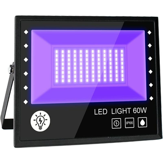 Aougo - 60W led Black Light, Waterproof IP66 Outdoor uv Light Projector, Purple led Lamp, Effect Lighting for Party, dj Disco, Evening, Neon