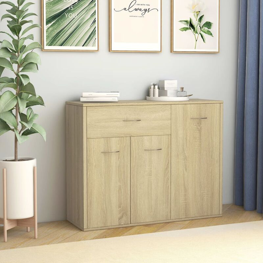 Sideboard Sonoma Oak 88x30x70 cm Chipboard - Brown