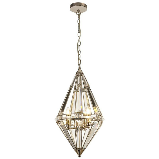 Luminosa Lighting - Diamond Ceiling Pendant, 3 Light E27, Polished Nickel