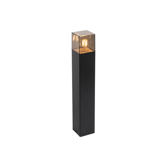 Standing outdoor lamp black 50 cm IP44 with smoke glass effect - Denmark - Black