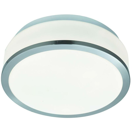 Searchlight Lighting - Searchlight Discs - Bathroom Flush 2 Light Ceiling Satin Silver IP44, E27