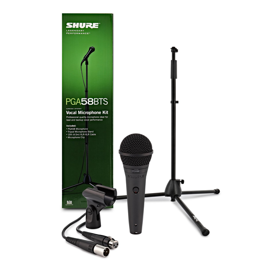 Shure PGA58 Vocal Microphone Set Including Mic Stand + XLR Cable