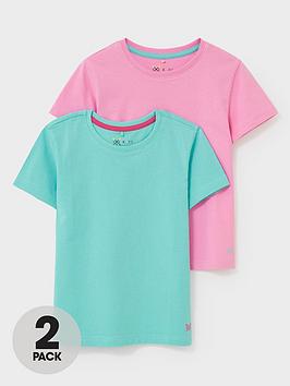 Crew Clothing Girls 2 Pack Short Sleeve T-shirts - Light Blue, Light Blue, Size Age: 3-4 Years, Women
