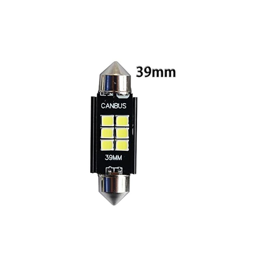 39mm C3W led Bulbs Canbus 3030 6-SMD No Error Car Interior Map Reading Lights Dome 12V/24V 3W Auto Lamp (White, 36MM)
