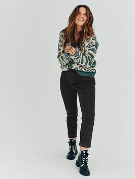 V By Very Studio Slim Straight Leg Jean - Washed Black