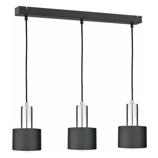 Keter Luce Bar Pendant Ceiling Light Black, Silver, 60cm, 3x E27