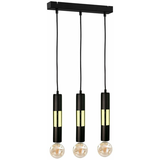 Keter Magnum Bar Pendant Ceiling Light Black, Gold, 50cm, 3x E27