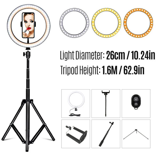 26cm Fill Light Ring Light Supplementary Light led Light Folding Fill Light for Photography Live Stream Makeup YouTube Video