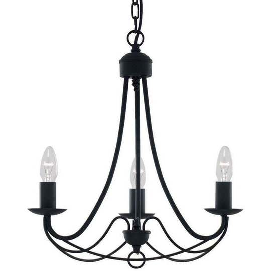 Searchlight Maypole - 3 Light Multi Arm Ceiling Pendant Black, E14