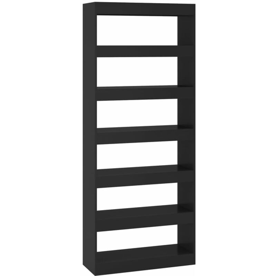 Book Cabinet/Room Divider Black 80x30x198 cm Engineered Wood Vidaxl Black
