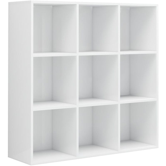 Book Cabinet High Gloss White 98x30x98 cm Engineered Wood Vidaxl White