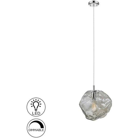 Schuller Lighting Uk - Schuller Petra - Pendant Light , Chrome, Smoke, 1x E27