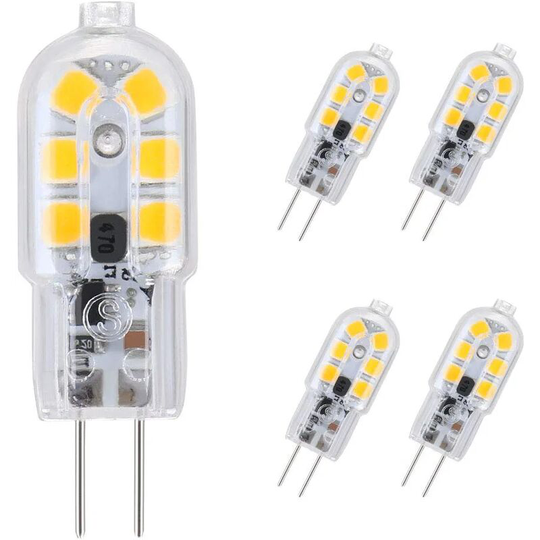 G4 led Light Bulb,5-Pack 20W Equivalent Halogen Bulbs,Economy G4 2W led Bulb for Cooker Hood Bulbs,AC/DC 12V 180LM 3000K