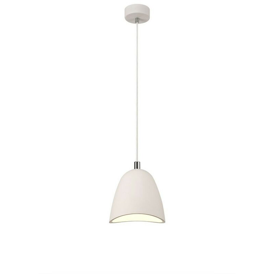 Luminosa Lighting - Medium Ceiling Dome Pendant, 1 x E27, White Paintable Gypsum