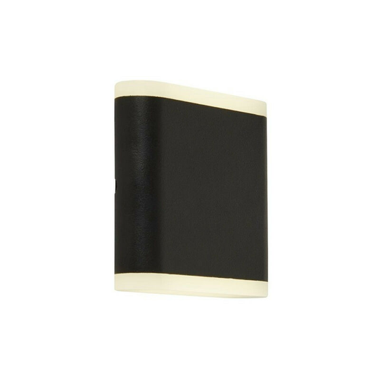 Searchlight Outdoor Led Up Down Wall Light - Matt Black With Frosted Diffuser