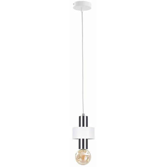 Keter Unica Slim Pendant Ceiling Light White, Silver, 12cm, 1x E27